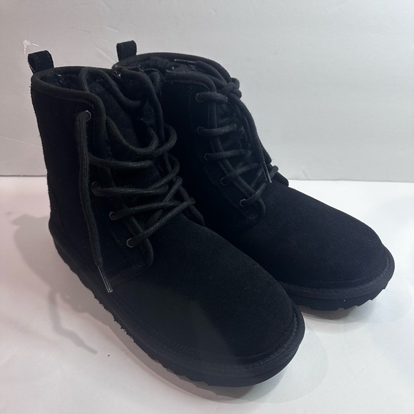 Black Suede Lace-Up Boots main image 5